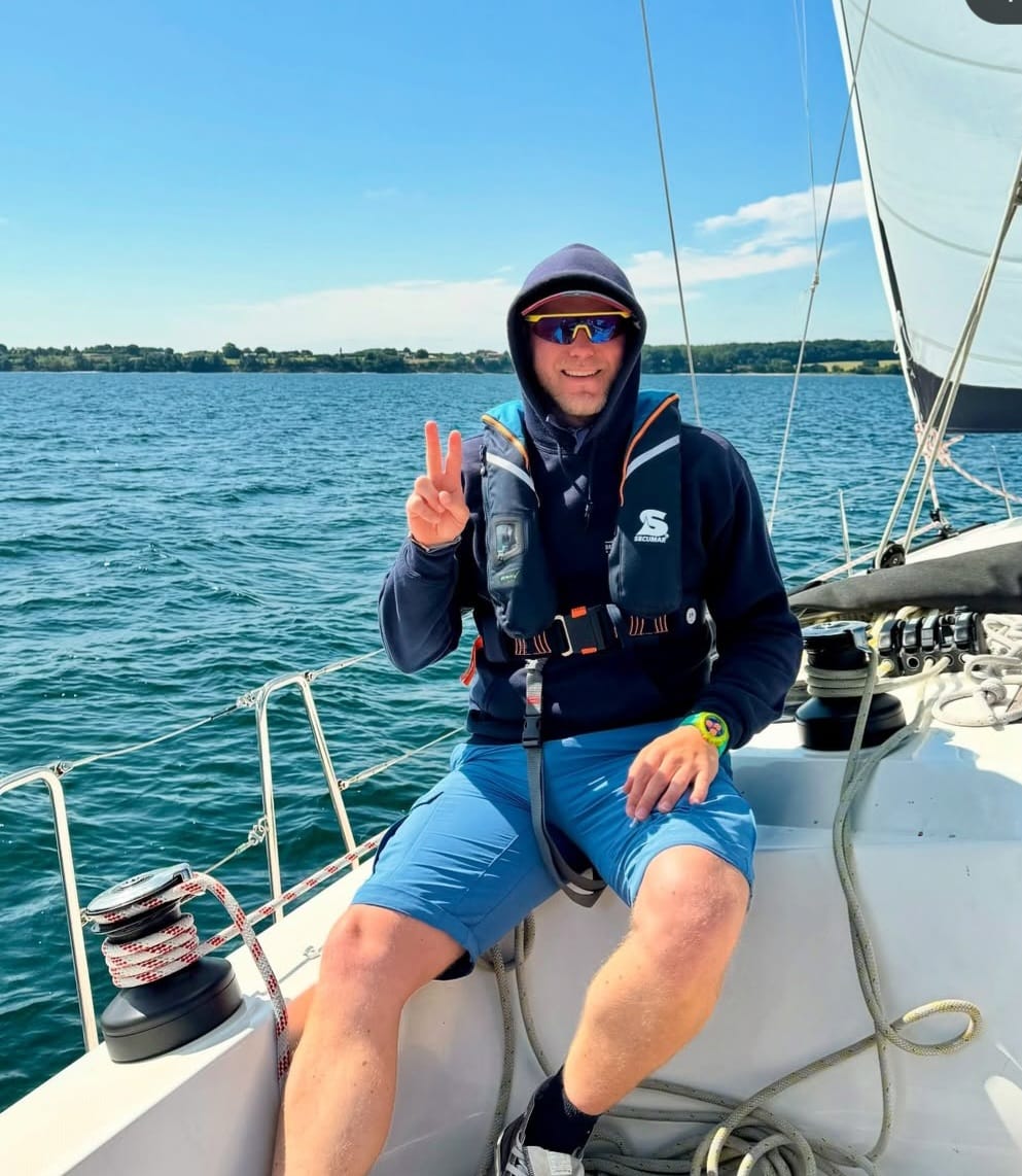 Happy middle aged man